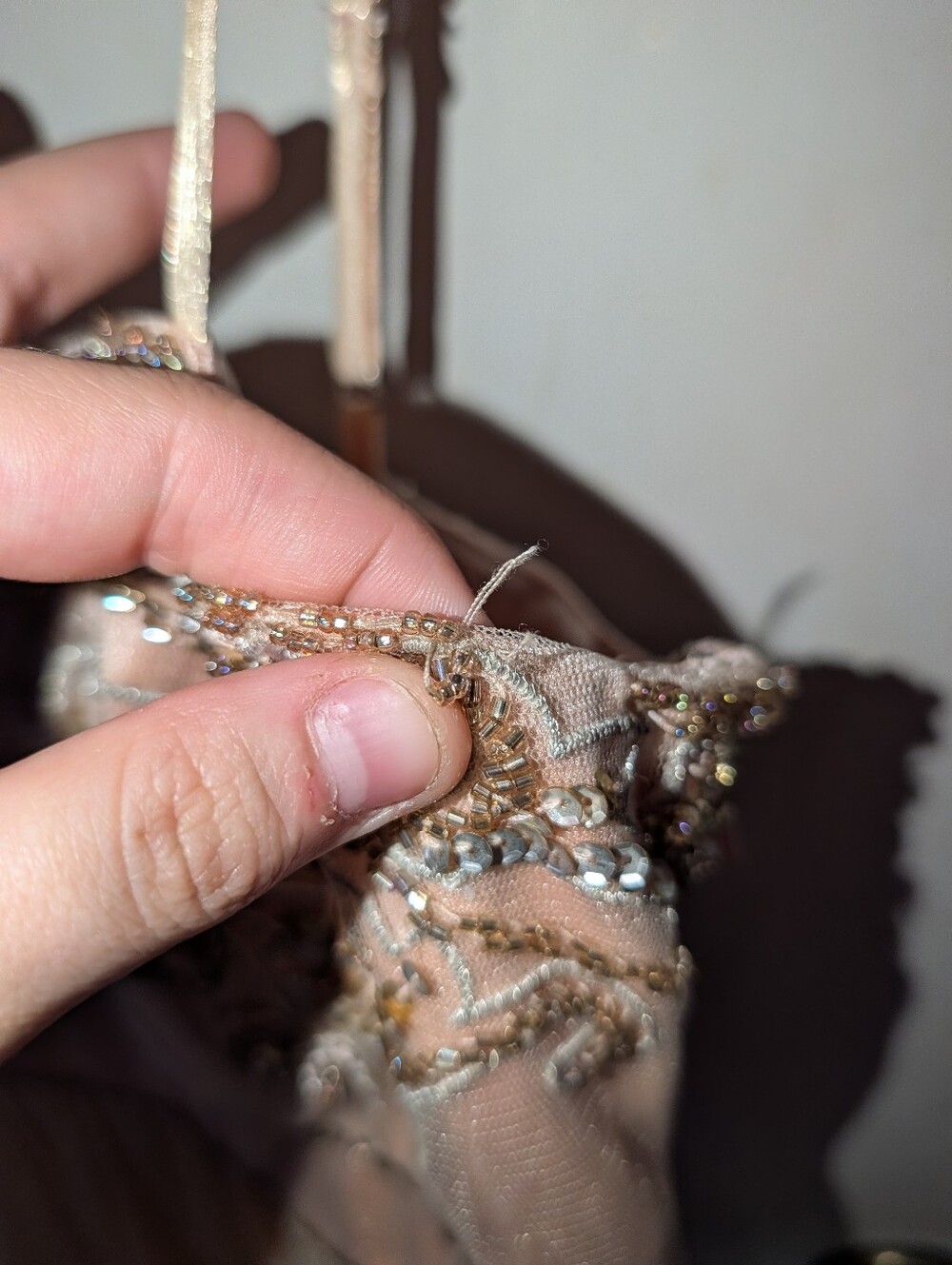Vintage Sue Wong Pink Beaded Mini Dress - Picture 3 of 6